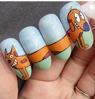 Nail art on four nail tips